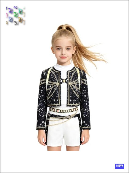 Other - 3pc Gold Cosplay Costume Set Jacket Tshirt Shorts Halloween Party Outfit